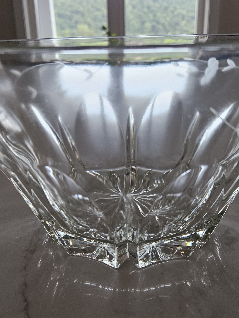 Princess House Clear Cut Glass Serving Bowl